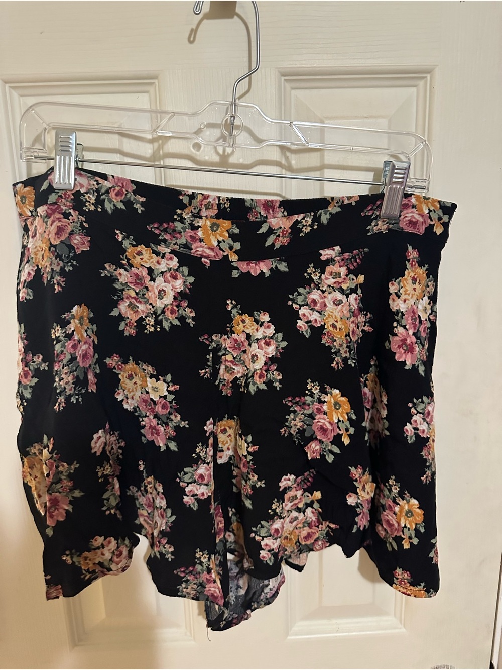 Forever 21 Black Floral Women's Shorts with Pink & Yellow Blooms